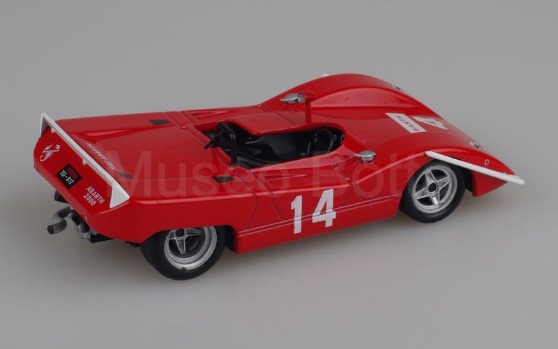 METRO per HACHETTE-ABARTH COLLECTION (vol. 65) Fiat Abarth 2000 Spider Prototipo SE 014 “Cuneo” n° 14 Mugello 1969 rosso