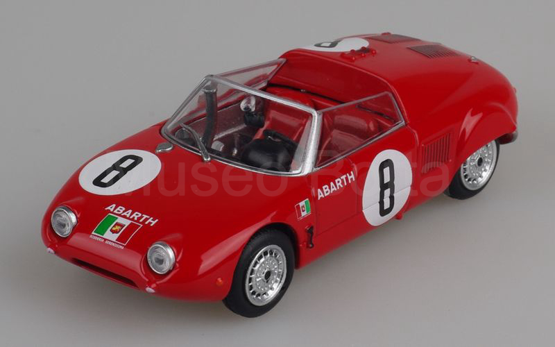 METRO per HACHETTE-ABARTH COLLECTION (vol. 60) Fiat Abarth 700 Spider Sport Le Mans 1961 n° 8 rosso