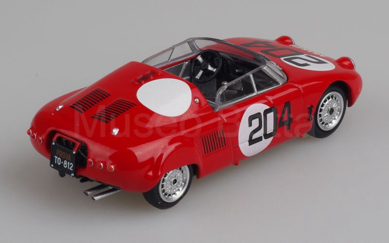 METRO per HACHETTE-ABARTH COLLECTION (vol. 60) Fiat Abarth 700 Spider Sport Le Mans 1961 n° 8 rosso