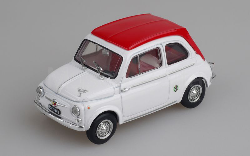 BRUMM (R407) Fiat Abarth 595 SS tetto rigido 1964 bianco-rosso