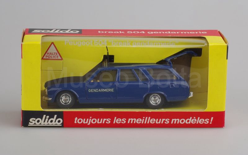 SOLIDO (23-B) Peugeot 504 break 1972/1977 "GENDARMERIE" blu