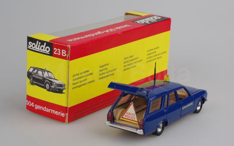 SOLIDO (23-B) Peugeot 504 break 1972/1977 "GENDARMERIE" blu