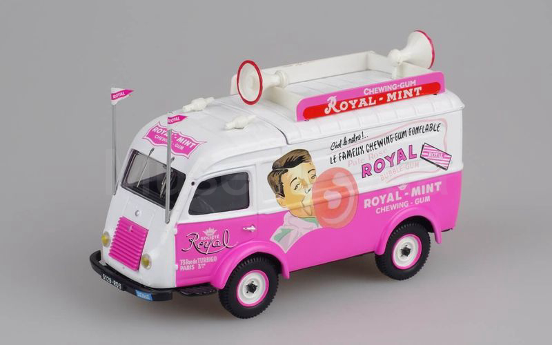 CORGI HERITAGE (EX70533) Renault 1000kg furgone "ROYAL MINT" Tour de France 1949 bianco-rosa intenso