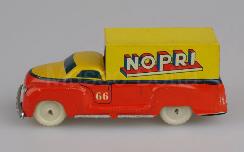 MARCHESINI 1:45 Volvo autocarro cassonato con telone rigido "NOPRI" giallo-blu-arancio