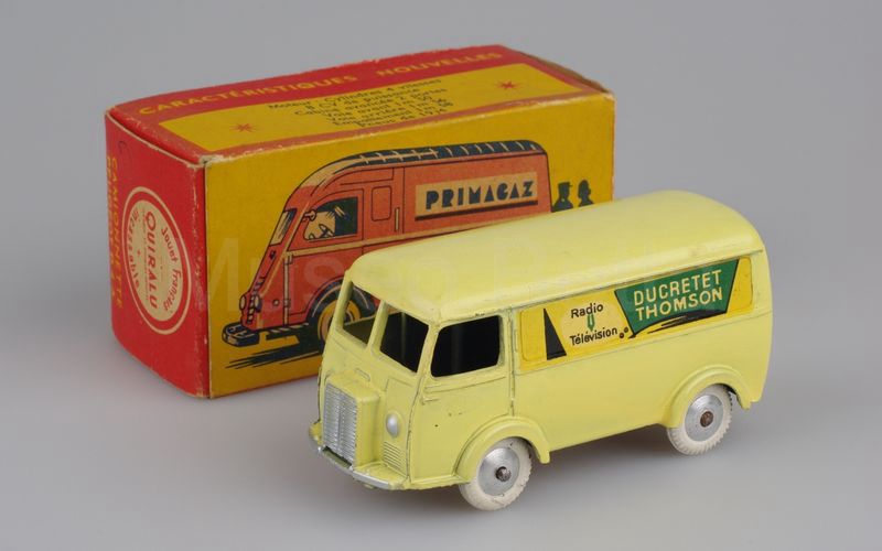 QUIRALU Peugeot D4A furgone 1955-1960 "Radio Télévision DUCRETET THOMSON"  giallo chiaro