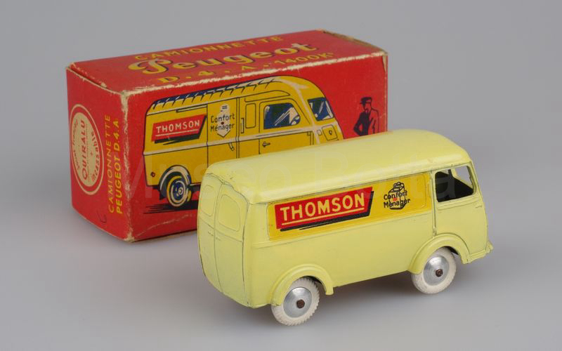 QUIRALU Peugeot D4A furgone 1955-1960 "Radio Télévision DUCRETET THOMSON"  giallo chiaro