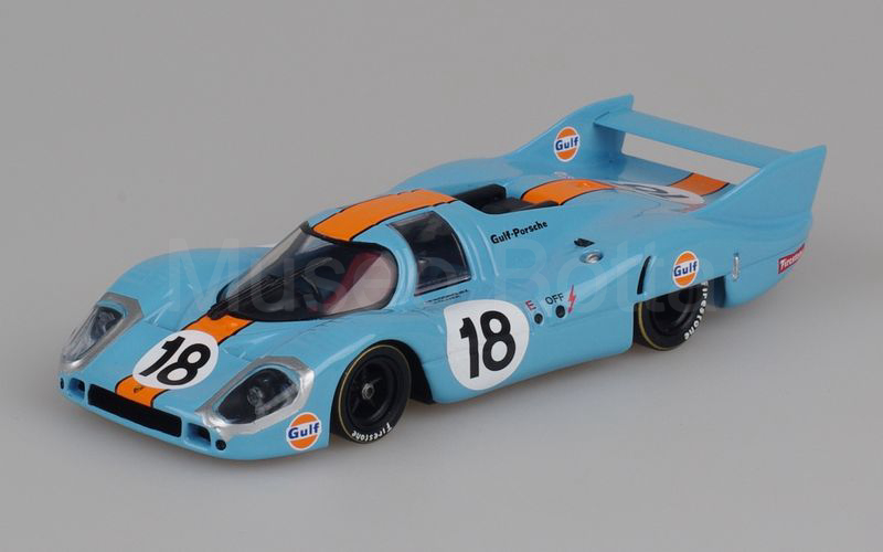 MINICHAMPS (430 716718) Porsche 917 coupé 5.0LH (coda lunga) 1971 GULF Le Mans 1971 n° 18 azzurro