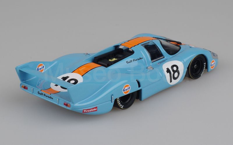 MINICHAMPS (430 716718) Porsche 917 coupé 5.0LH (coda lunga) 1971 GULF Le Mans 1971 n° 18 azzurro