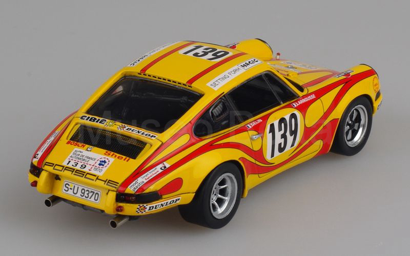 SPARK (S0976) Porsche 911S  2.4 coupé Tour de France 1970 n° 139 giallo-rosso