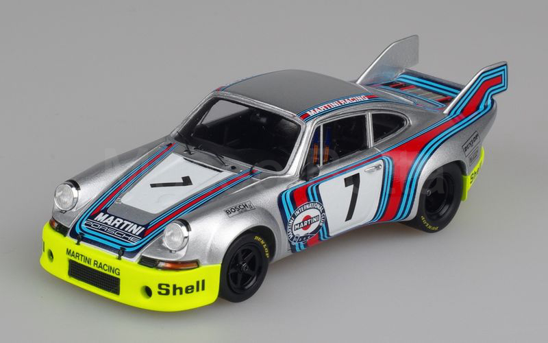 SPARK MODEL (S3425) Porsche 911 Carrera RSR Proto 2.8 coupè MARTINI Zeltweg 1973 n° 7 argento