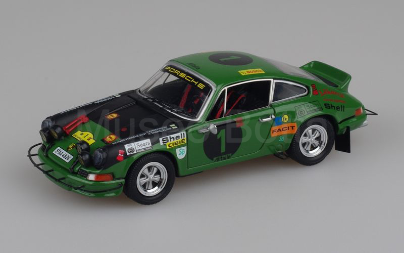 UNIVERSAL HOBBIES (UH1608) Porsche 911S 2.2 coupé "FACIT – LAKEROL" East African Safari 1971 n° 1 verde-nero