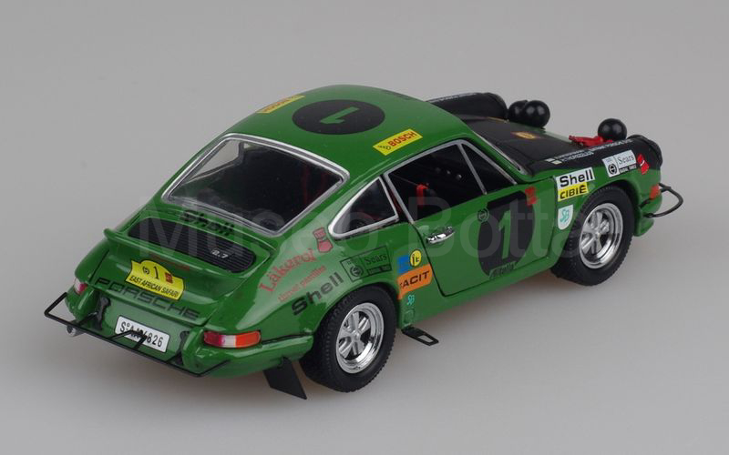 UNIVERSAL HOBBIES (UH1608) Porsche 911S 2.2 coupé "FACIT – LAKEROL" East African Safari 1971 n° 1 verde-nero