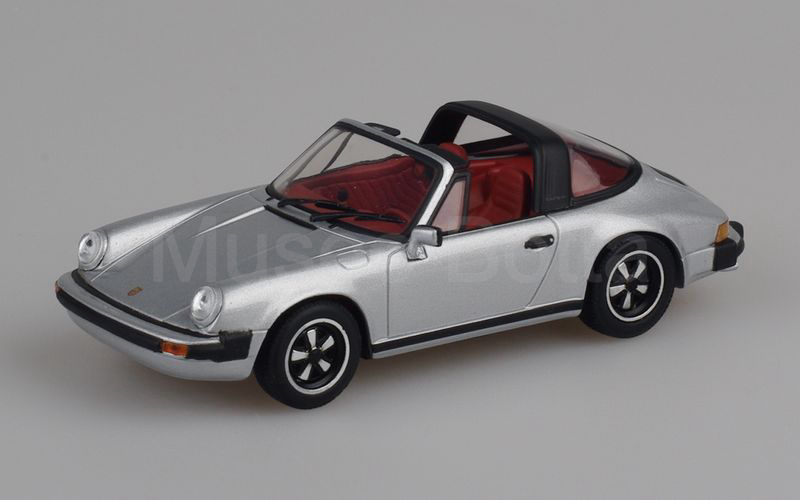 MINICHAMPS (WAP 020 Set 06) Porsche 911 Carrera 3.0 Targa tetto aperto 1976-1977 argento