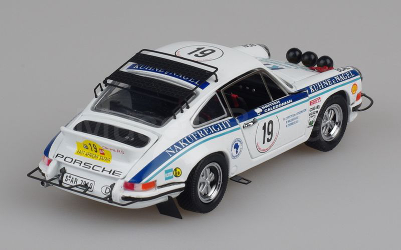 UNIVERSAL HOBBIES (UH1602) Porsche 911 Carrera RS 2.7 coupé "KUHNE & NAGEL" East African Safari 1974 n° 19 bianco