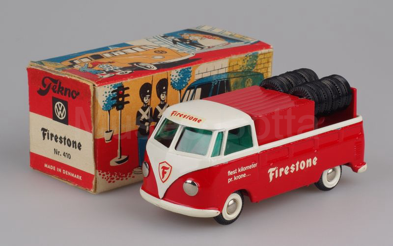 TEKNO (410-3) Volkswagen Bulli T1 pick-up 2° tipo 1959-1967 FIRESTONE bianco-rosso