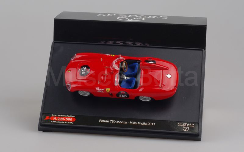 BRUMM + M4 PROMOZIONALE (S11/39) Ferrari 750 Monza 1954-1955 "CHOPARD - CLASSIC RACING" Mille Miglia 2011 rosso