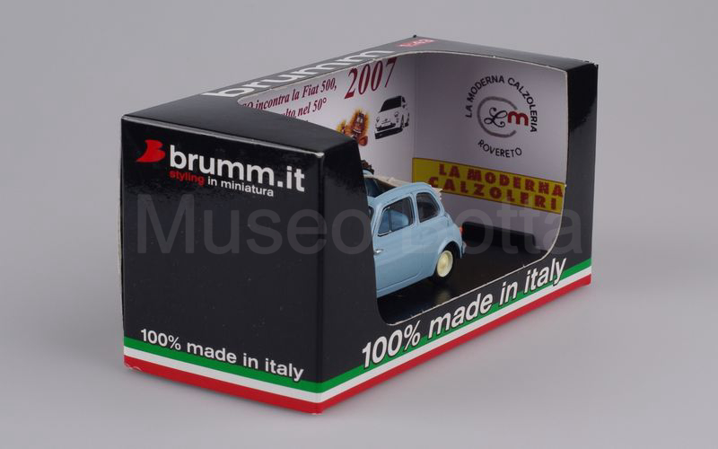 BRUMM PROMOZIONALE (R340) Fiat Nuova 500 Economica aperta 1957 "ARCO INCONTRA LA FIAT 500 1957-2007" celeste chiaro