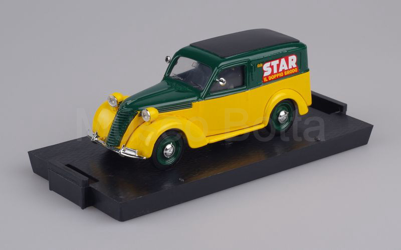 BRUMM PROMOZIONALE (S98/08) Fiat 1100 furgone 1948 "DADO STAR - IL DOPPIO BRODO" verde-giallo