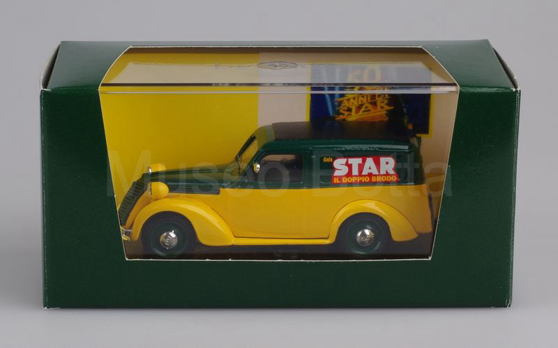 BRUMM PROMOZIONALE (S98/08) Fiat 1100 furgone 1948 "DADO STAR - IL DOPPIO BRODO" verde-giallo