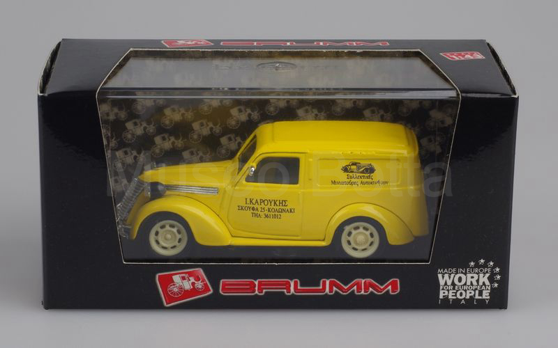 BRUMM PROMOZIONALE (S96/28) Fiat 1100 furgone 1947 "CHRISA CHRIS SAVVIVIS" giallo