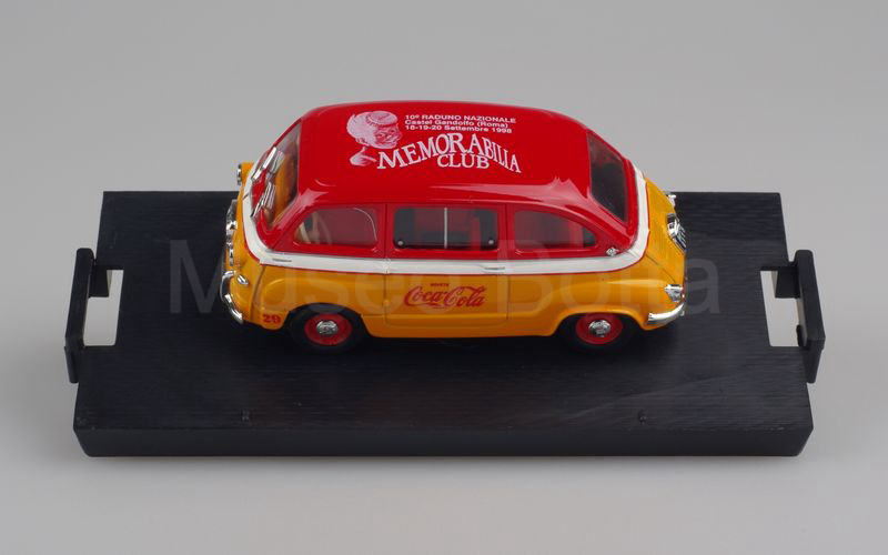 BRUMM PROMOZIONALE (S98/31) Fiat 600 Multipla "Coca-Cola" Roma Villaggio Olimpico 1960 rosso-giallo