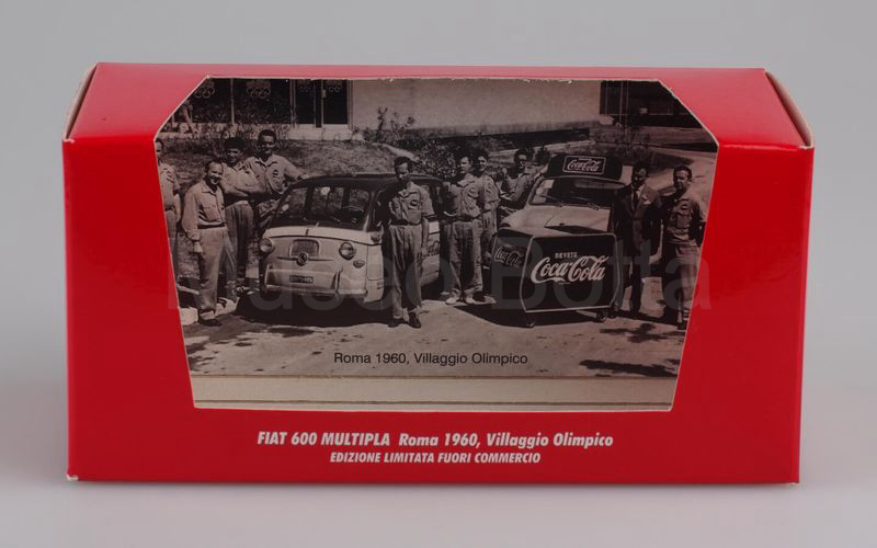 BRUMM PROMOZIONALE (S98/31) Fiat 600 Multipla "Coca-Cola" Roma Villaggio Olimpico 1960 rosso-giallo