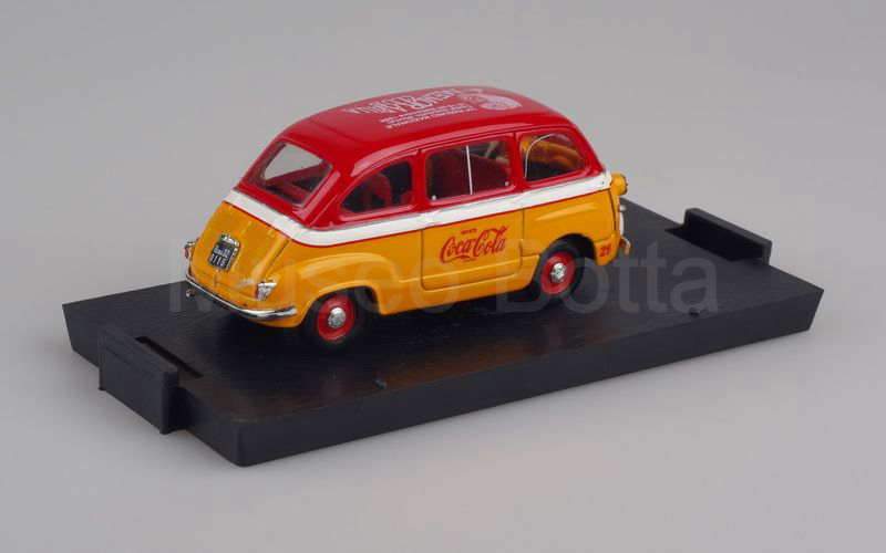 BRUMM PROMOZIONALE (S98/31) Fiat 600 Multipla "Coca-Cola" Roma Villaggio Olimpico 1960 rosso-giallo