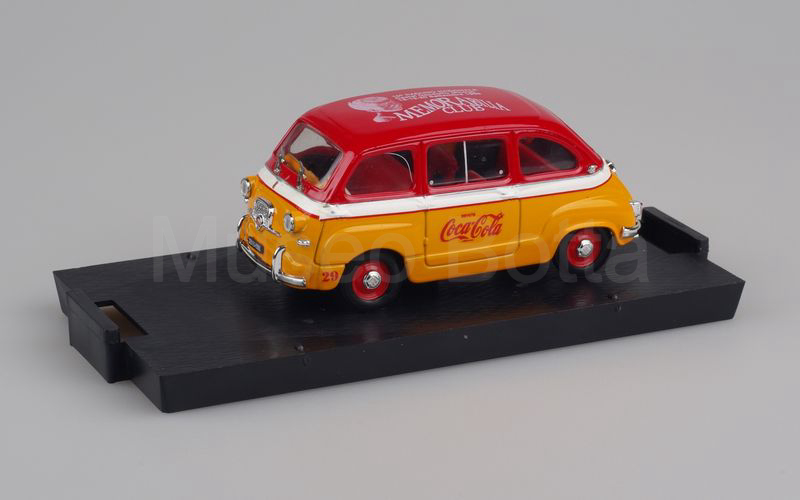 BRUMM PROMOZIONALE (S98/31) Fiat 600 Multipla "Coca-Cola" Roma Villaggio Olimpico 1960 rosso-giallo