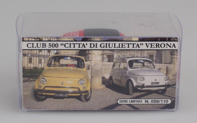 BRUMM PROMOZIONALE (S10/37B) Fiat 500 "CLUB 500 CITTÀ DI GIULIETTA VR" campagna associativa 2010 rosso