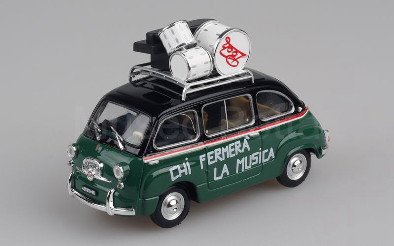 BRUMM PROMOZIONALE (S16/01B) Fiat 600D Multipla "50° anniversario POOH 1966-2016 - Chi fermerà la musica" nero-verde