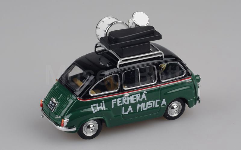 BRUMM PROMOZIONALE (S16/01B) Fiat 600D Multipla "50° anniversario POOH 1966-2016 - Chi fermerà la musica" nero-verde