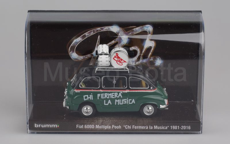 BRUMM PROMOZIONALE (S16/01B) Fiat 600D Multipla "50° anniversario POOH 1966-2016 - Chi fermerà la musica" nero-verde