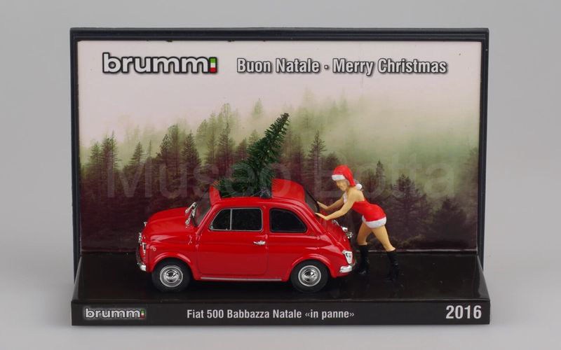 BRUMM PROMOZIONALE (S16/26) Fiat 500 1965 Babbazza Natale in panne 2016 rosso