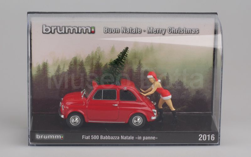 BRUMM PROMOZIONALE (S16/26) Fiat 500 1965 Babbazza Natale in panne 2016 rosso