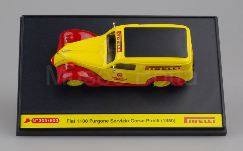 BRUMM PROMOZIONALE (S04/27) Fiat 1100E furgone "SERVIZIO CORSE PIRELLI" 1950 giallo-rosso