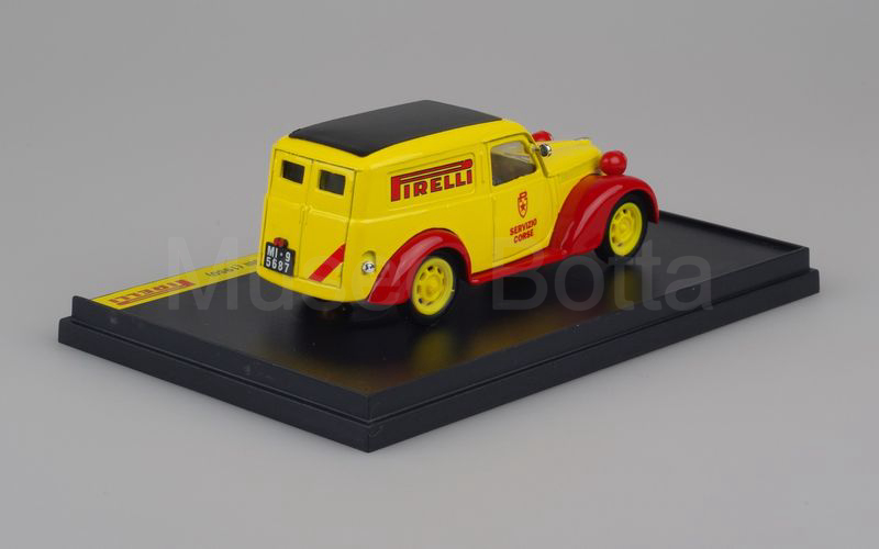 BRUMM PROMOZIONALE (S04/27) Fiat 1100E furgone "SERVIZIO CORSE PIRELLI" 1950 giallo-rosso