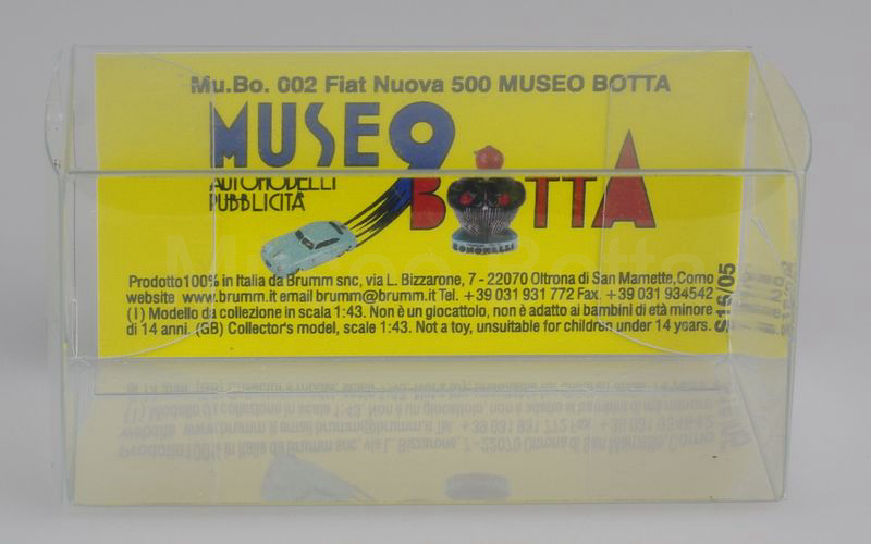 BRUMM PROMOZIONALE (S16/05 - Mu.Bo. 002) Fiat 500 "MUSEOBOTTA" giallo