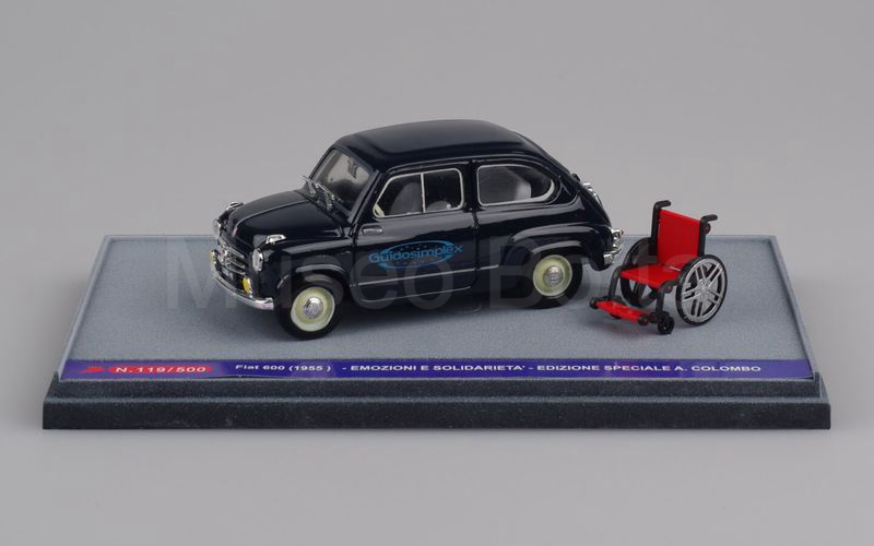 BRUMM PROMOZIONALE (S07/20) Fiat 600 berlina 1955 "AMICI DELLA FIAT 600 MERCATALE (PU)" nero