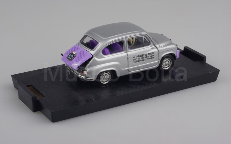 BRUMM PROMOZIONALE (S99/01) Fiat elaborazione Abarth 750 "SALONE GIOCATTOLO NORIMBERGA 1999" argento-viola