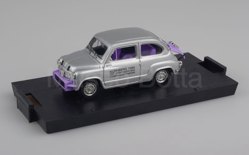 BRUMM PROMOZIONALE (S99/01) Fiat elaborazione Abarth 750 "SALONE GIOCATTOLO NORIMBERGA 1999" argento-viola