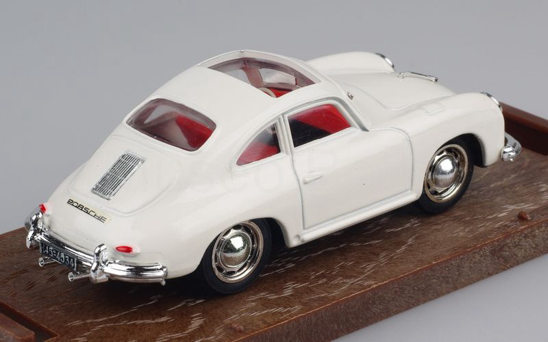 BRUMM (R121) Porsche 356 coupé tetto aperto bianco con guida a sinistra interni neri con sedili rossi