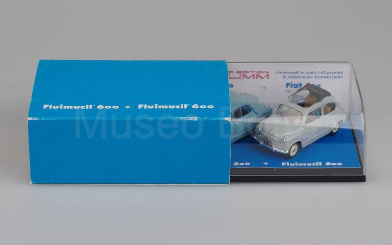 BRUMM PROMO (S00/03) Confezione FLUIMUCIL 600 (2 Fiat 600 azzurro cenere e grigio perla)