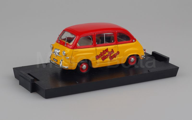 BRUMM PROMO (S99/27) Fiat 600 Multipla "HOBBY MODEL EXPO NOVEGRO 1999" rosso-giallo