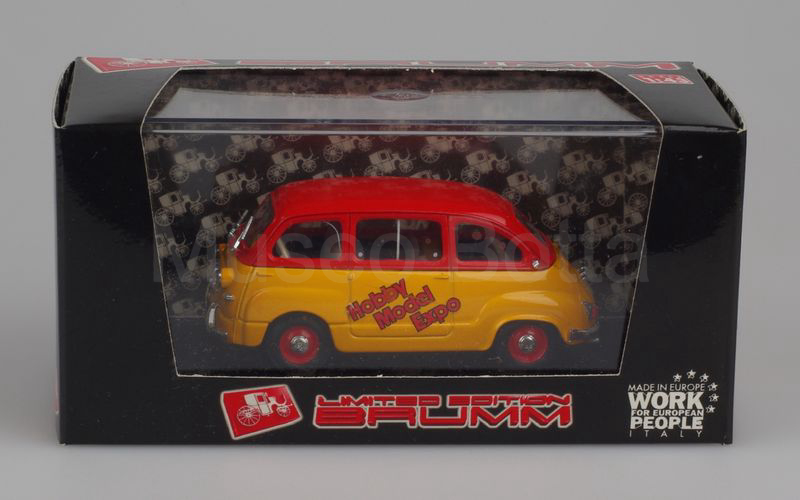 BRUMM PROMO (S99/27) Fiat 600 Multipla "HOBBY MODEL EXPO NOVEGRO 1999" rosso-giallo