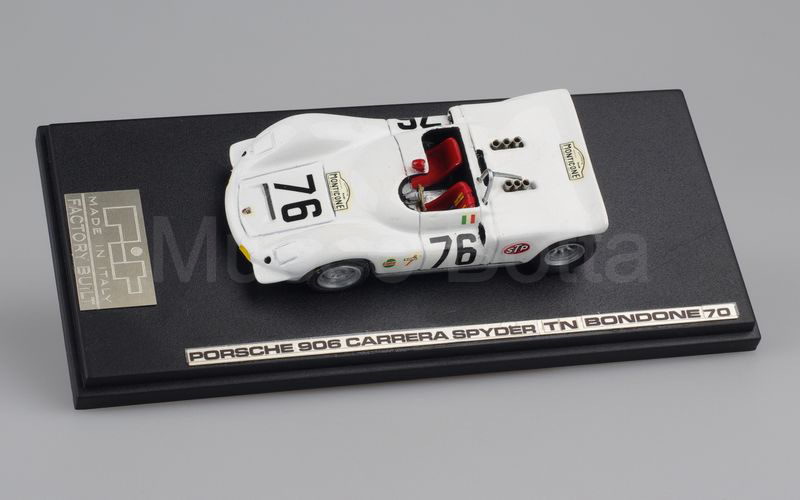 PIT MODELS FACTORY BUILT Porsche 906 Carrera spyder Trento Bondone 1970 n° 76 Piero Monticone bianco