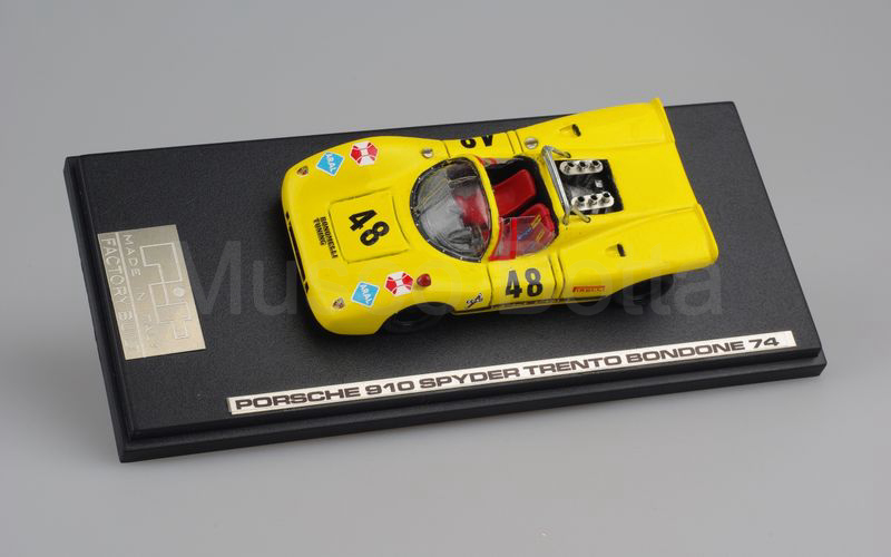 PIT MODELS FACTORY BUILT Porsche 910 spyder Trento-Bondone 1974 n° 48 Ennio Bonomelli giallo