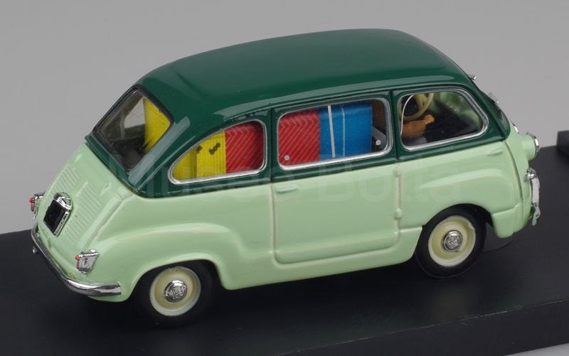 Elaborazione su base BRUMM (Mu.Bo.013) Fiat 600 Multipla depliant pubblicitario 2 verde scuro-verde chiaro