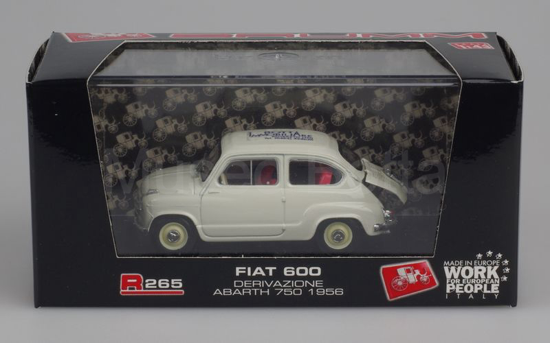 BRUMM (IB2010) Fiat 600 derivazione Abarth 750 "IMMOBILIARE BOTTA" grigio chiaro