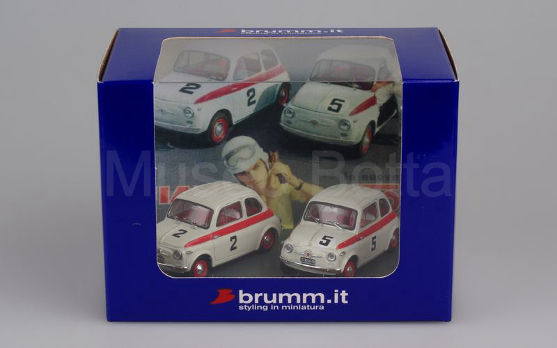 Elaborazione su base BRUMM Gift Set Fiat 500 Sport depliant pubblicitario 1958