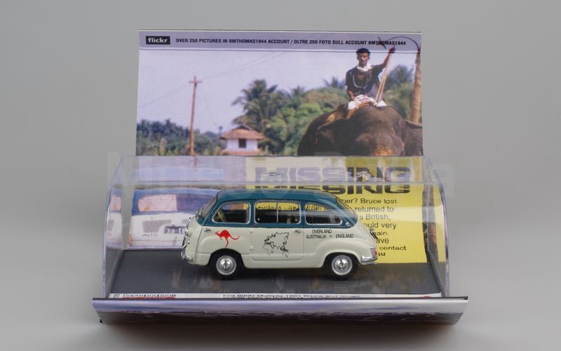 BRUMM (S17/16) Fiat 600D Multipla AUS-UK OVERLAND 1969 blu-grigio chiaro